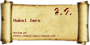Habel Imre névjegykártya